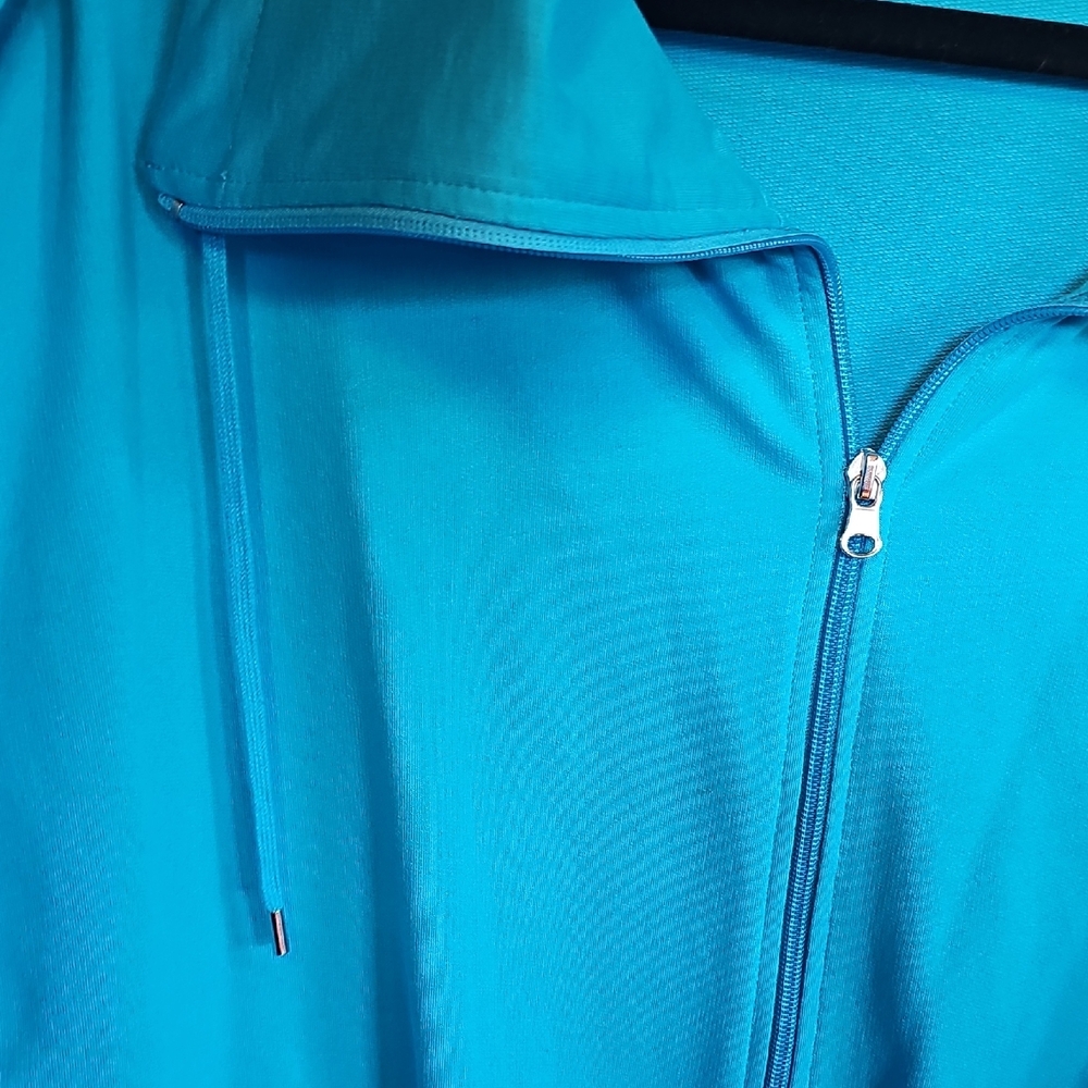 Chaps Turquoise Zip-Up Cape Jacket - Picture 4 of 6